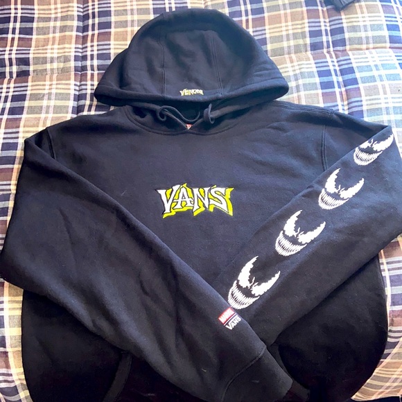 Vans | Shirts | Vans Marvel Venom Hoodie Mens Small Black | Poshmark